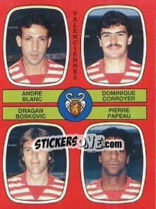 Figurina Andre Blanc / Dominique Corroyer / Dragan Boskovic / Pierre Papeau - Football France 1986-1987 n. 383 - Panini