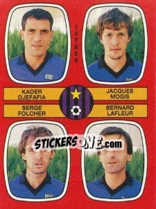 Cromo Kader Djefafia / Jacques Mogis / Serge Folcher / Bernard Lafleur - Football France 1986-1987 n. 418 - Panini