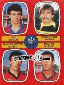 Sticker Ugo Bargas / Pierre-Yves Thomas / Jean-Sylvestre Auniac / Franck N'Dioro - Football France 1986-1987 n. 420 - Panini
