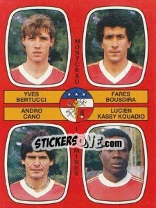 Figurina Yves Bertucci / Fares Bousidra / Andro Cano / Lucien Kassy - Football France 1986-1987 n. 434 - Panini