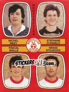 Figurina Michel Mezy / Stephane D'Angelo / Pascal Baills / Nenad Stojkovic - Football France 1986-1987 n. 435 - Panini