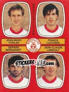 Figurina Jean-Marc Furlan / Franck Lucchesi / Gerard Bernardet / Jean-Claude Lemoult - Football France 1986-1987 n. 436 - Panini