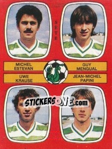 Sticker Michel Estevan / Guy Mengual / Uwe Krause / Jean-Michel Papini - Football France 1986-1987 n. 443 - Panini