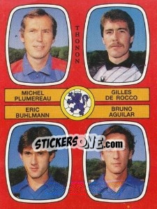 Cromo Michel Plumereau / Gilles De Rocco / Eric Buhlmann / Bruno Aguilar - Football France 1986-1987 n. 444 - Panini