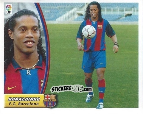 Cromo 10. Ronaldinho (Barcelona) - Liga Spagnola 2003-2004 n. 523 - Colecciones ESTE