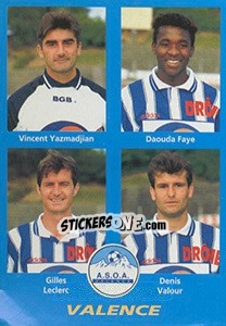 Figurina Vincent Yazmadjian / Daouda Faye / Gilles Leclerc / Denis Valour - FOOT 1995-1996 n. 426 - Panini