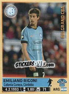 Cromo Emiliano Rigoni - Fùtbol Argentino 2014 n. 64 - Panini