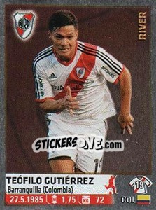 Cromo Teofilo Gutierrez - Fùtbol Argentino 2014 n. 250 - Panini