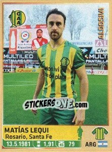 Cromo Lequi - Fùtbol Argentino 2014 n. 319 - Panini