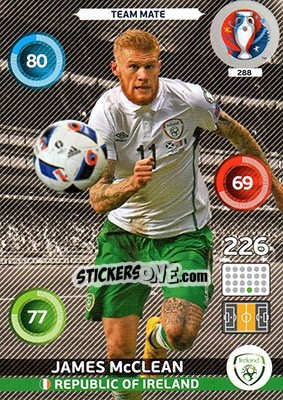 Figurina James McClean - UEFA Euro France 2016. Adrenalyn XL n. 288 - Panini