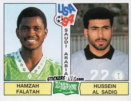 Cromo Hamzah Falatah / Hussein Al Sadig - FIFA World Cup USA 1994 n. 443 - Panini