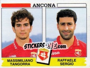 Figurina Massimiliano Tangorra / Raffaele Sergio - Calciatori 1994-1995 n. 375 - Panini