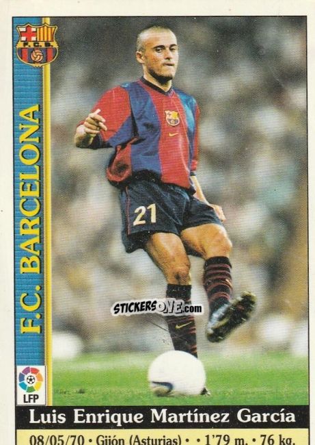 Figurina Luis Enrique - Las Fichas De La Liga 1999-2000 n. 11 - Mundicromo