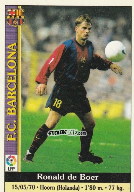 Cromo R.de Boer - Las Fichas De La Liga 1999-2000 n. 12 - Mundicromo