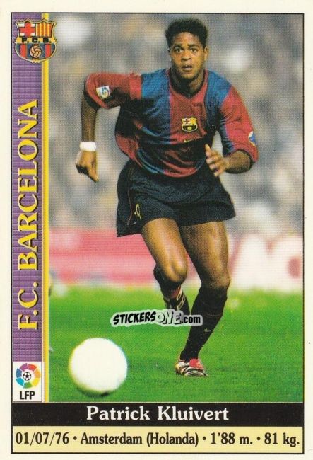 Sticker Kluivert - Las Fichas De La Liga 1999-2000 n. 16 - Mundicromo