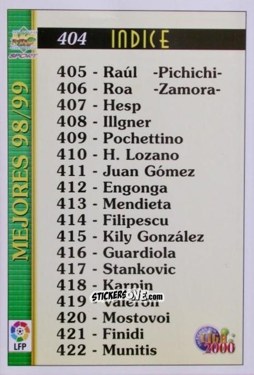 Figurina Mejores - Las Fichas De La Liga 1999-2000 n. 404 - Mundicromo