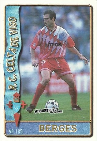 Figurina Rafael Berges Marin - Las Fichas De La Liga 1996-1997 n. 185 - Mundicromo