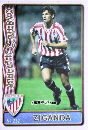 Sticker Angel Ziganda Lakunza - Las Fichas De La Liga 1996-1997 n. 232 - Mundicromo
