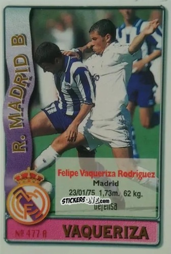 Sticker Vaqueriza / Iarley - Las Fichas De La Liga 1996-1997 n. 477 - Mundicromo