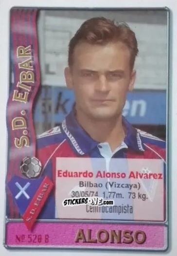 Cromo Alonso / Huegun - Las Fichas De La Liga 1996-1997 n. 520 - Mundicromo
