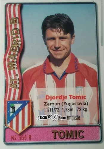 Cromo Tomic / Yordi - Las Fichas De La Liga 1996-1997 n. 564 - Mundicromo