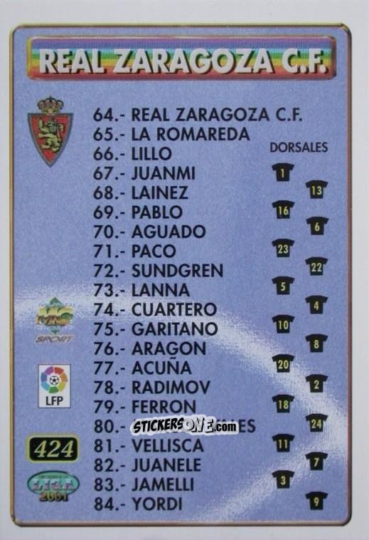 Figurina Zaragoza - Mallorca - Las Fichas De La Liga 2000-2001 n. 424 - Mundicromo