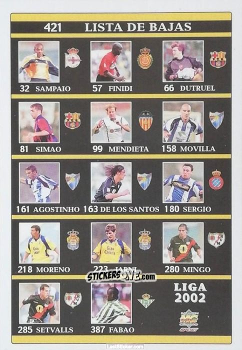 Cromo Ind.Bajas - Las Fichas De La Liga 2001-2002 n. 421 - Mundicromo