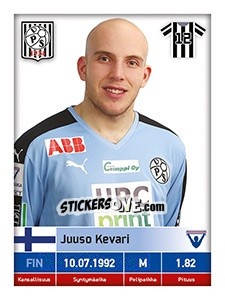 Cromo Juuso Kevari - Veikkausliiga 2016 n. 257 - Carouzel
