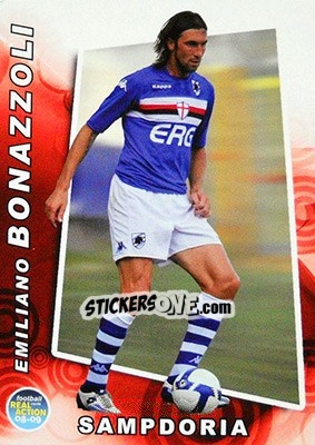 Figurina Emiliano Bonazzoli - Real Action 2008-2009 n. 105 - Panini