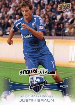 Sticker Justin Braun - Mls 2012 n. 74 - Upper Deck