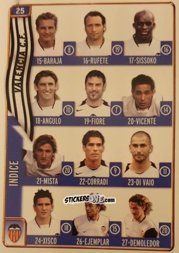 Cromo Indice - Las Fichas De La Liga 2004-2005 n. 25 - Mundicromo