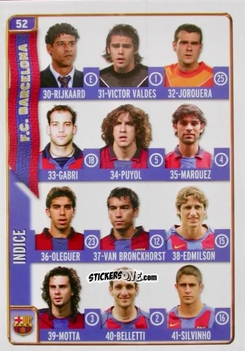Cromo Indice - Las Fichas De La Liga 2004-2005 n. 52 - Mundicromo