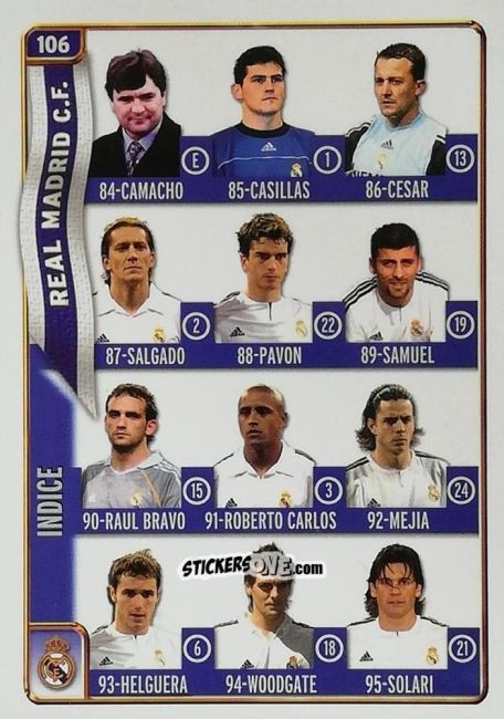 Cromo Indice - Las Fichas De La Liga 2004-2005 n. 106 - Mundicromo