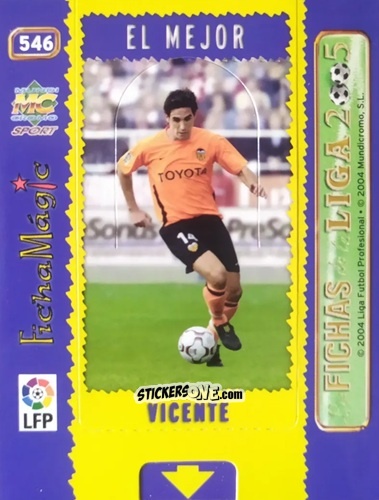 Figurina Vicente - Las Fichas De La Liga 2004-2005 n. 546 - Mundicromo