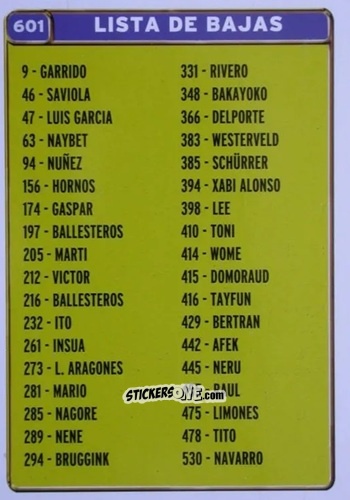Figurina Indice - Las Fichas De La Liga 2004-2005 n. 601 - Mundicromo
