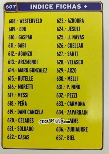 Cromo Indice - Las Fichas De La Liga 2004-2005 n. 607 - Mundicromo