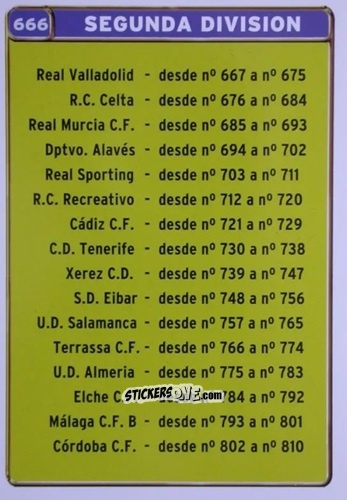 Cromo Indice - Las Fichas De La Liga 2004-2005 n. 666 - Mundicromo