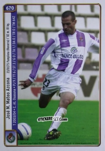 Cromo Mateo / Zarandona - Las Fichas De La Liga 2004-2005 n. 670 - Mundicromo