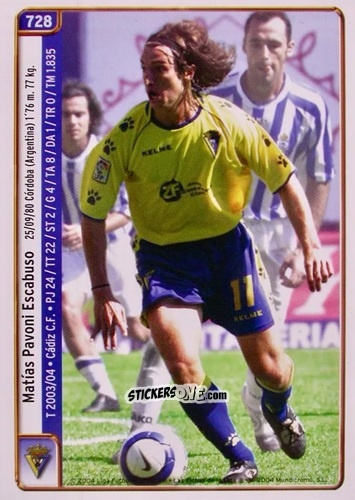 Sticker Jonathan / Pavoni - Las Fichas De La Liga 2004-2005 n. 728 - Mundicromo