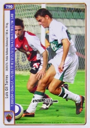 Sticker R.Ivars / Luis Gil - Las Fichas De La Liga 2004-2005 n. 790 - Mundicromo