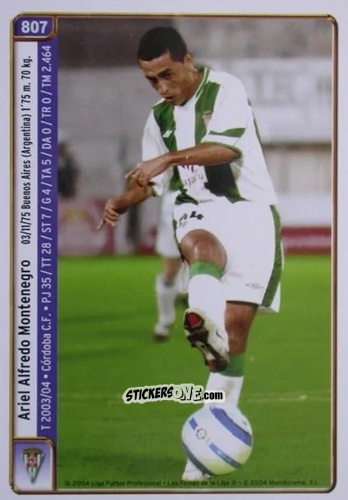 Figurina O.Perez / Montenegro - Las Fichas De La Liga 2004-2005 n. 807 - Mundicromo