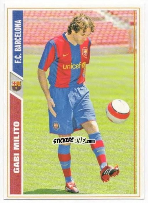 Figurina Gabriel Milito - Las Fichas De La Liga 2007-2008 n. 42 - Mundicromo