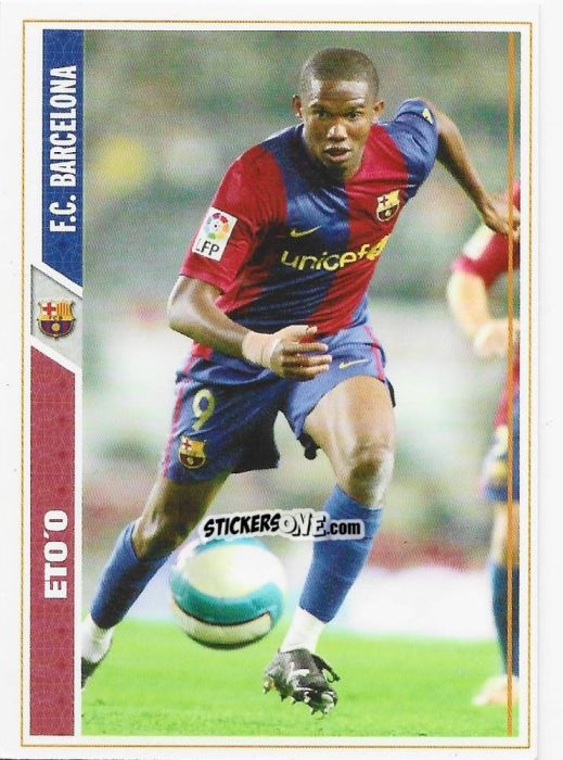 Sticker Eto'o - Las Fichas De La Liga 2007-2008 n. 50 - Mundicromo