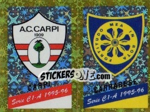 Figurina Emblem Carpi / Carrarese - Calciatori 1995-1996 n. 527 - Panini