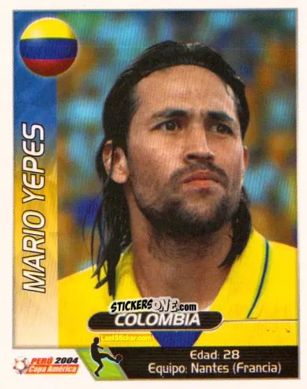 Cromo Mario Yepes - Copa América. Perù 2004 n. 50 - Navarrete