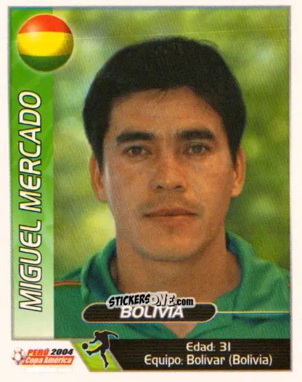 Cromo Miguel Mercado - Copa América. Perù 2004 n. 93 - Navarrete