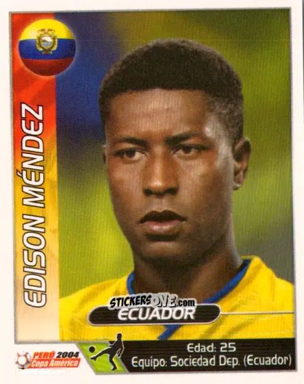 Cromo Edison Mendez - Copa América. Perù 2004 n. 164 - Navarrete
