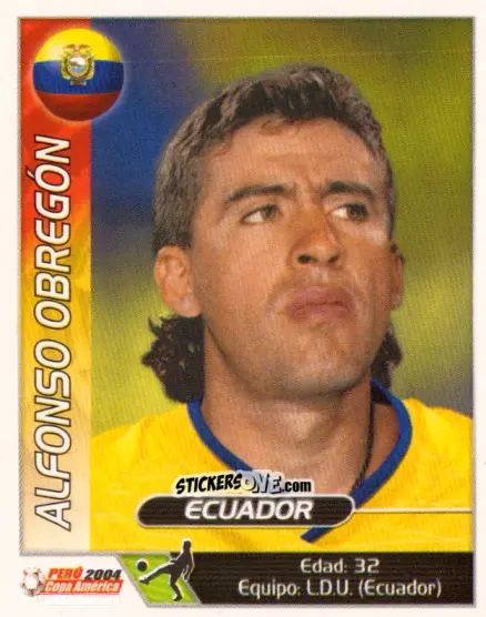 Cromo Alfonso Obregon - Copa América. Perù 2004 n. 165 - Navarrete