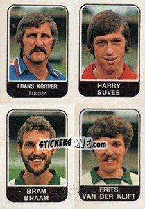 Sticker Frans Korver / Harry Suvee / Bram Braam / Frits van der Klift - Voetbal 1978-1979 n. 395 - Panini