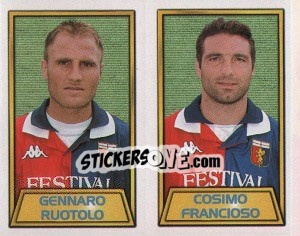 Figurina Gennaro Ruotolo / Cosimo Francioso - Calcio 2000 n. 521 - Merlin